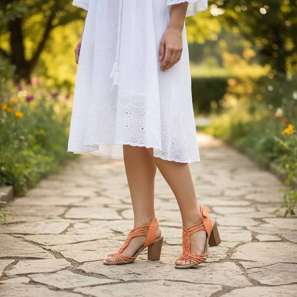 Thumbnail: Strappy Blocked Heel Sandals