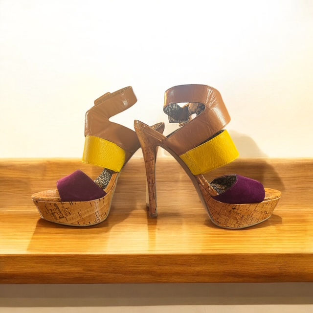 Thumbnail: Jessica Simpson Purple and Yellow Platform Heels