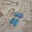 Thumbnail: Vintage Button Earrings, Blue, Chalcedony