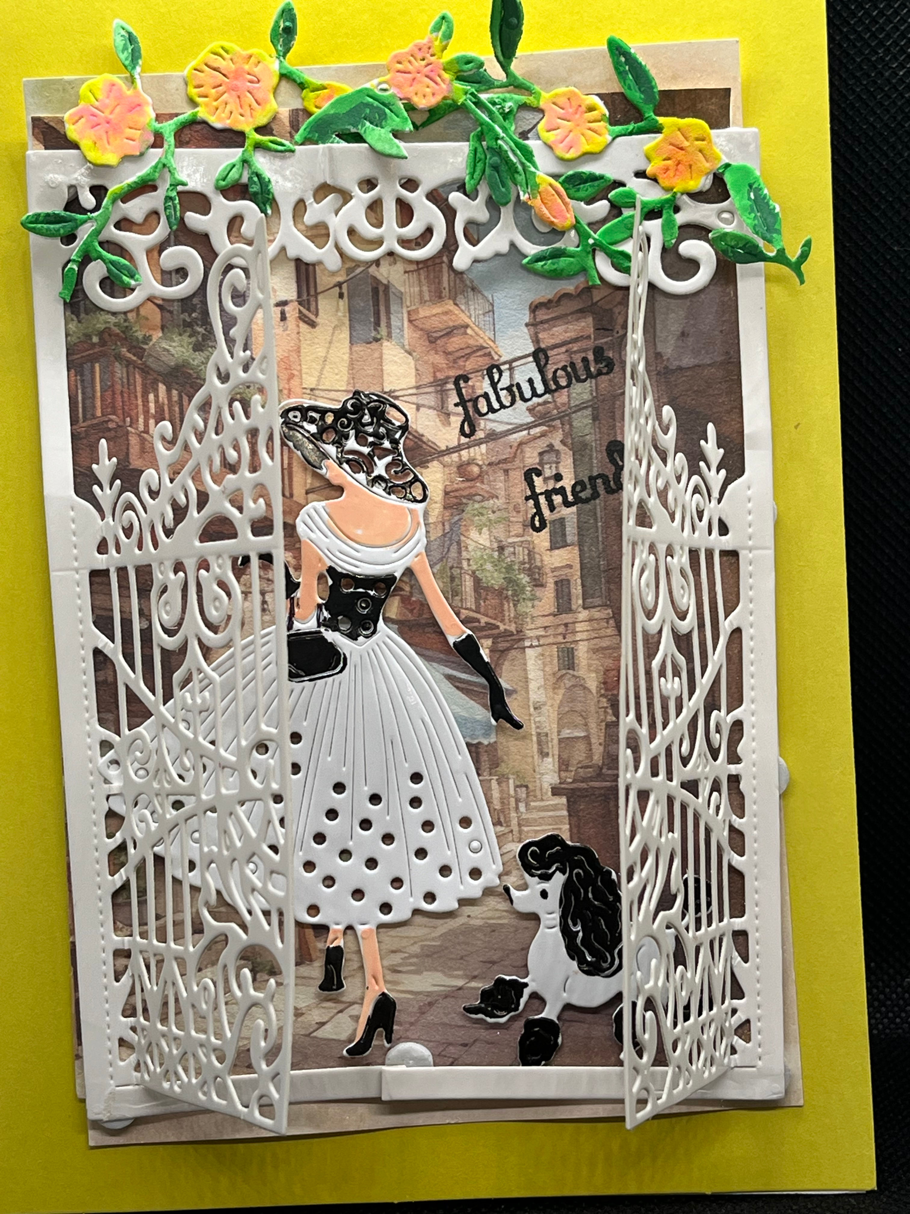 Girl in Paris, behind gate