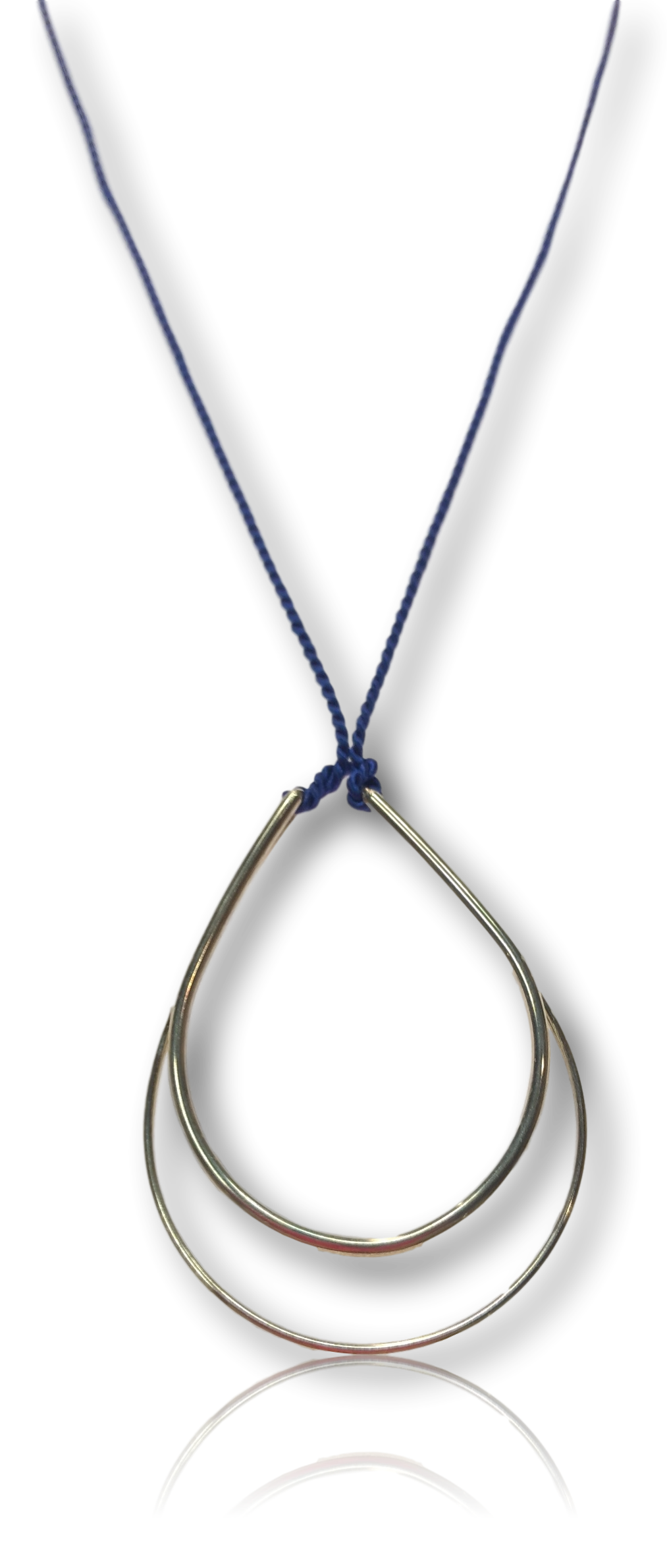 Med Silver Scallop on Silk - Colbalt