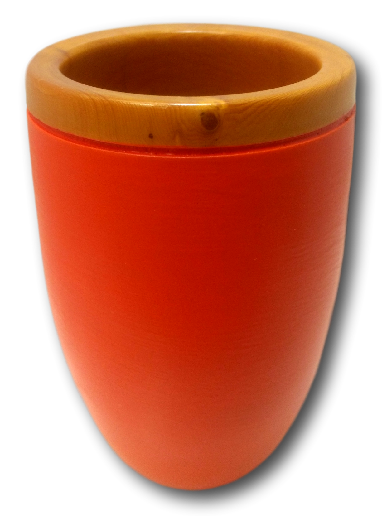 Orange Painted Huon Pine Vessel