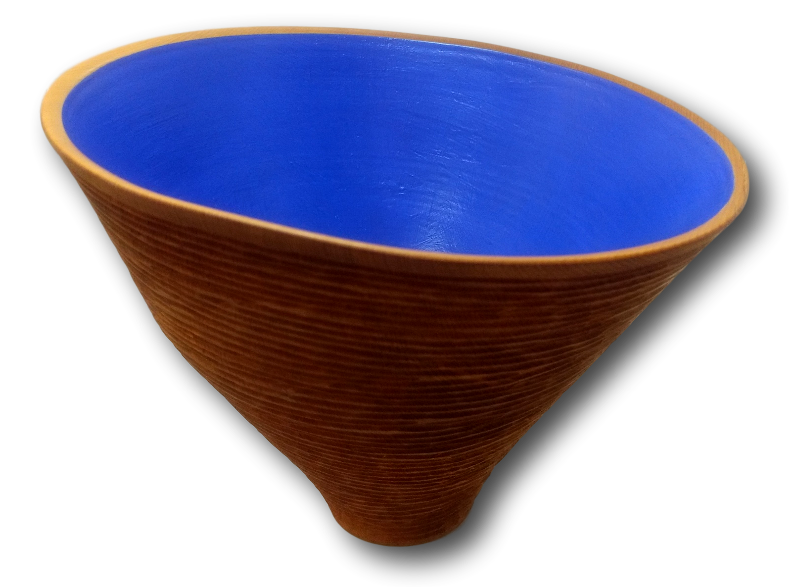 Blue Celery Top Pine Off Centre Bowl