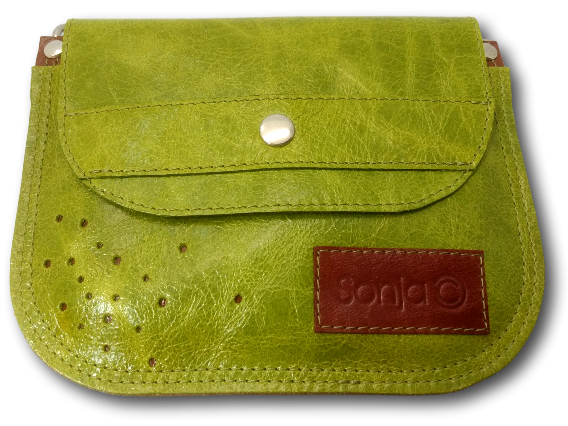 Lime & Tan Pocket Bag