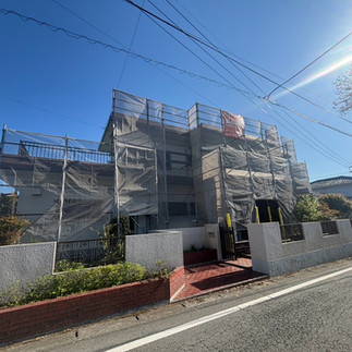 熊本県阿蘇市市一の宮町　足場仮設