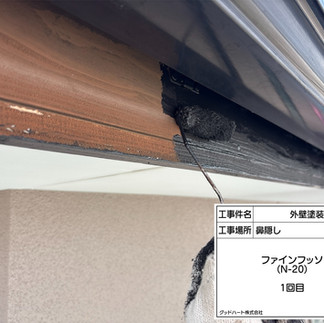 鼻隠し塗装工事　上塗り1回目