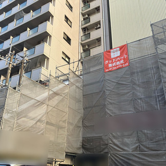 熊本市中央区練兵町　足場仮設