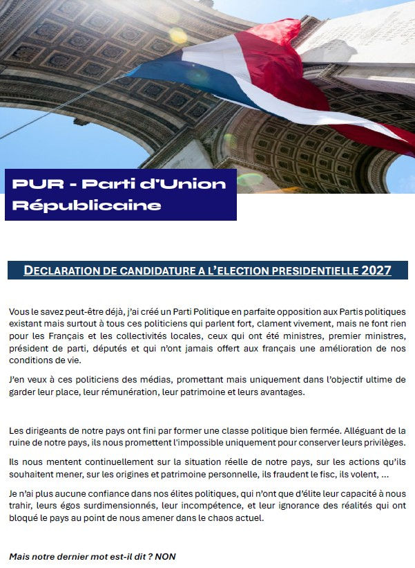Élection 2027 - Candidature de M. Arnaud BOISNARD