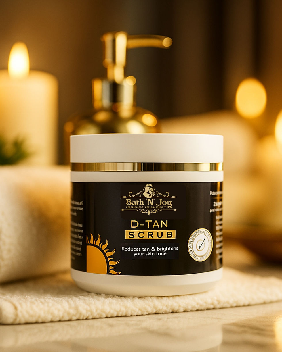 Say Goodbye to Sun Tan – Get Salon-Perfect Skin at Home with Bath ’N’ Joy D-Tan Scrub! Brighten, Smooth & Glow in Minutes."