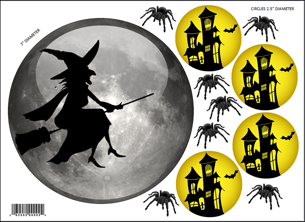 Halloween Cake and Extra Cupcake or Cookie Toppers