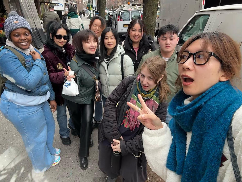 Catherine with her students on a field trip in NYC.