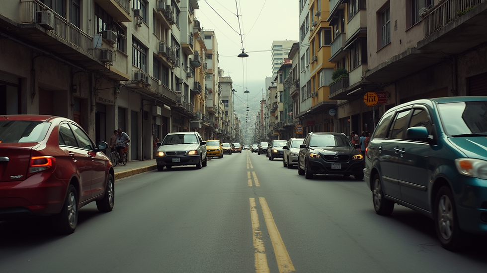 High angle view of a busy street in Rio de Janeiro