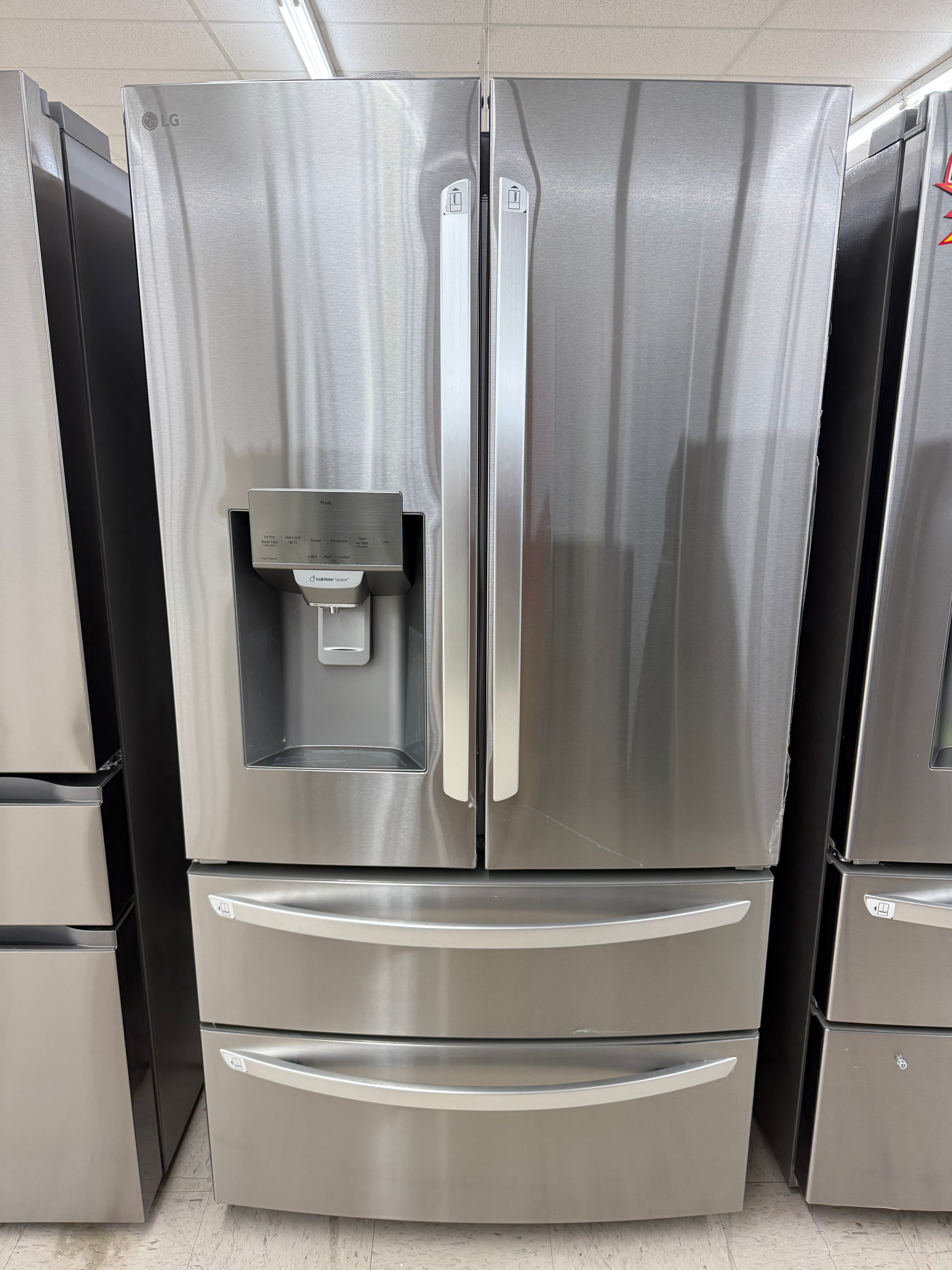 28 cu. ft. 4-Door French Door Smart Fridge with Ice and Water Dispenser