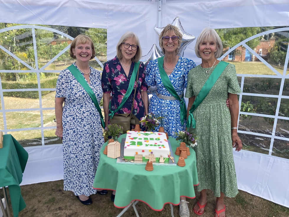 Friends of Bridge End Gardens committee members organised the event to mark the charity's 25 years and thank members, volunteers and staff past and present.