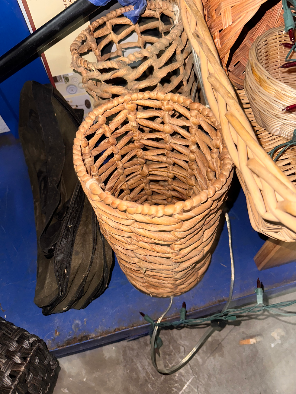 Thumbnail: Lot of (2/10) Wicker/Pendant Lighting (2), Lights, Baskets, Candle, Dog Watering Bowl (10) peice lot