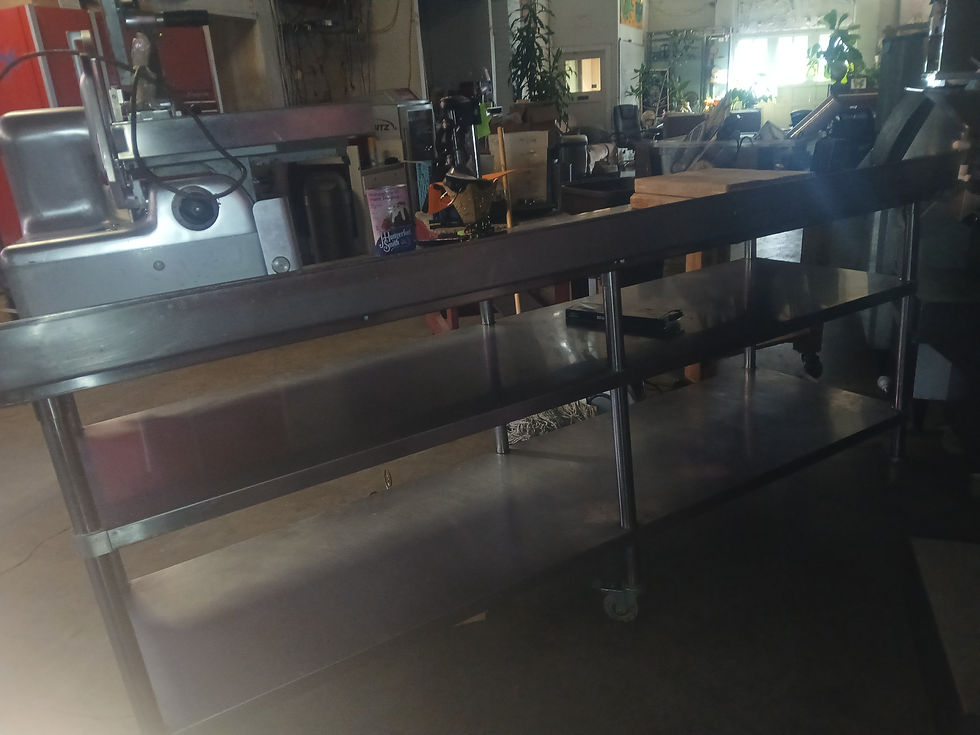 Thumbnail: STAINLESS STEEL TABLE WITH CASTERS