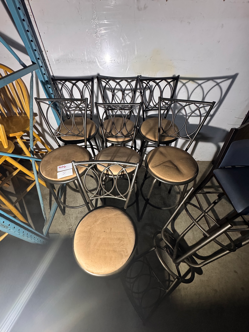 Brown Metal Chairs with Cushions