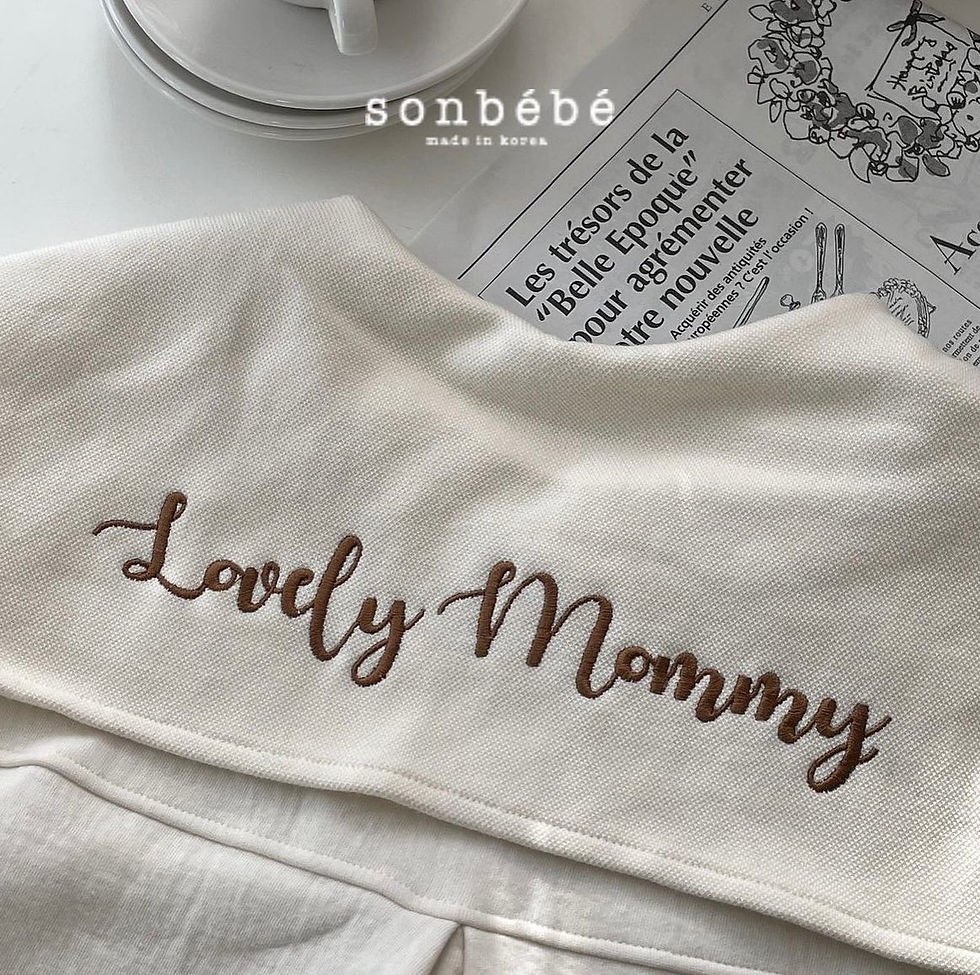 縮圖：Lovely Mommy刺繡字✨長袖孕婦裙