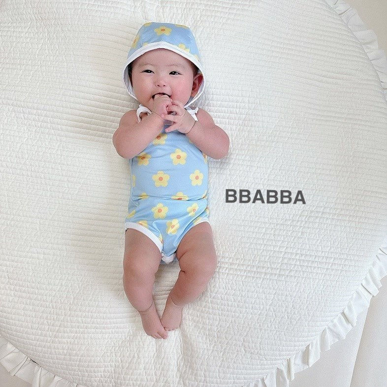 縮圖：花花滿印🌼♥吊帶背心泳衣+帽仔