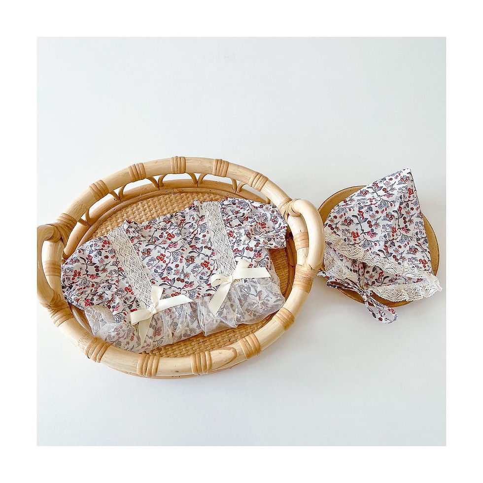 縮圖：碎花小果實✨夾衣拼接Lace網紗裙+帽仔