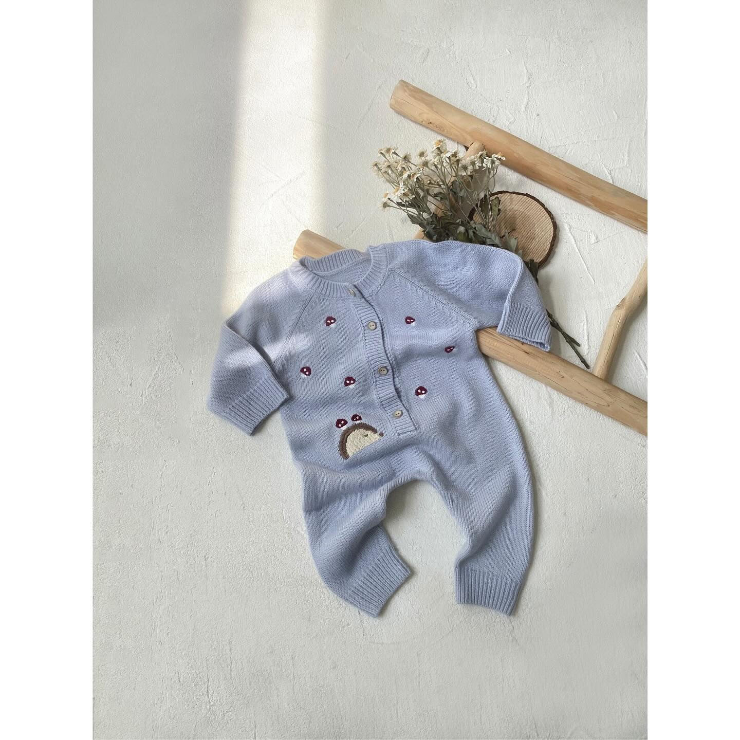 小刺蝟🦔 x Mushroom🍄♥針織連身衣+帽仔