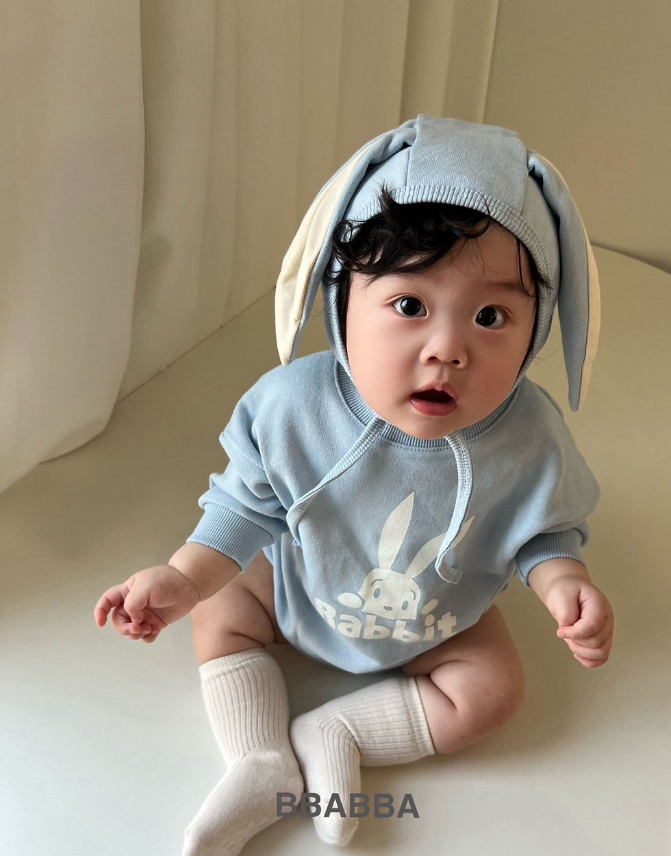 縮圖：Rabbit🐰♥純棉毛圈料長袖夾衣+帽仔