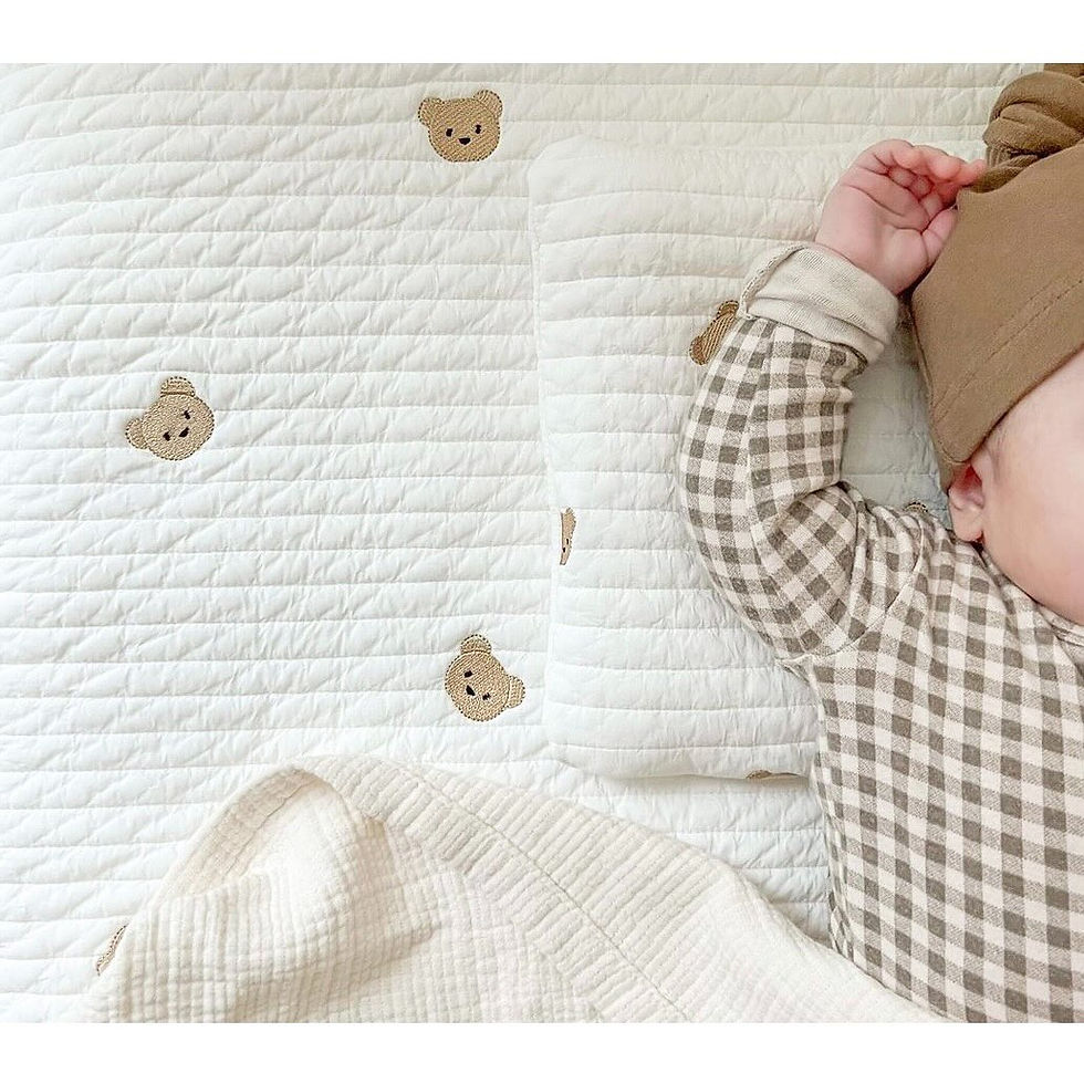 縮圖：熊仔滿印🐻♥縫紉棉嬰兒床床墊