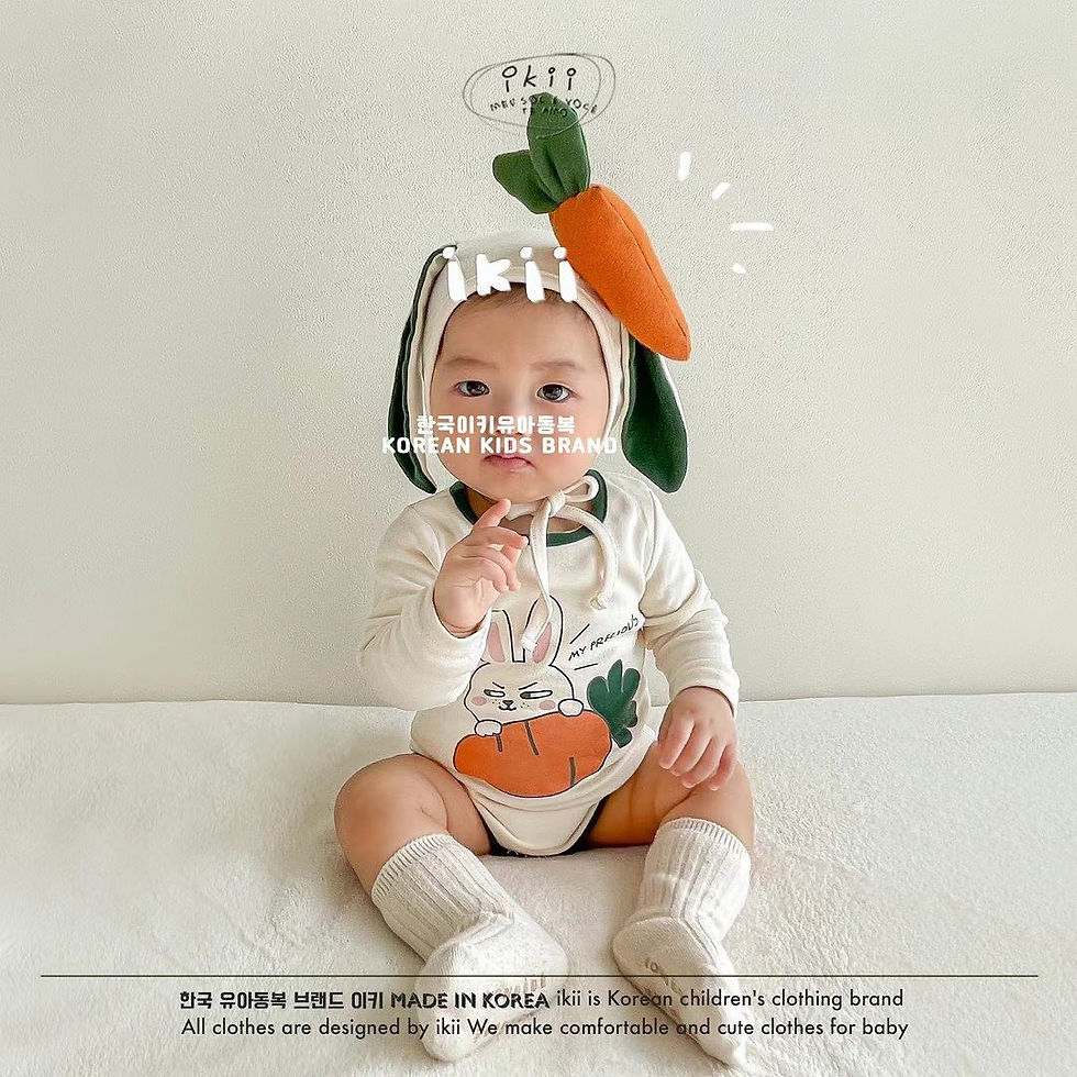 縮圖：Precious Carrot🐰🥕Long Sleeveless Romper+Hat