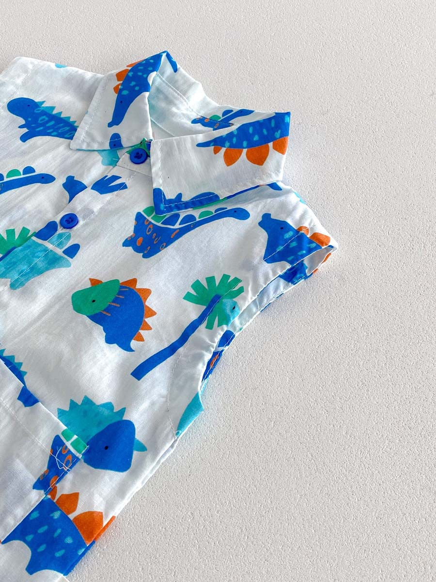 Thumbnail: Dinosaur♥🦖純棉無袖恤衫+短褲