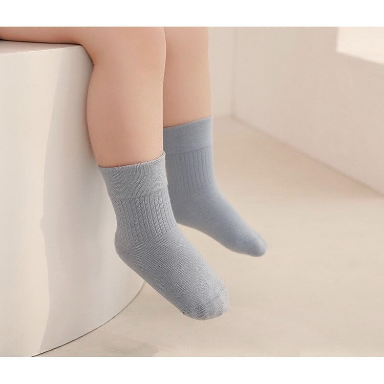 縮圖：$195/5對 淨色♥純棉中筒襪｜學生襪