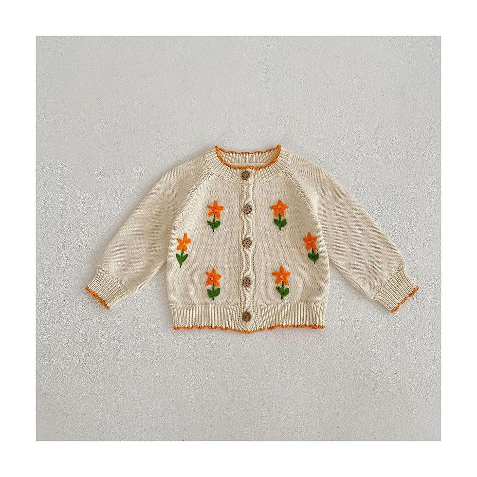 縮圖：刺繡花花✨🧶花邊針織外套