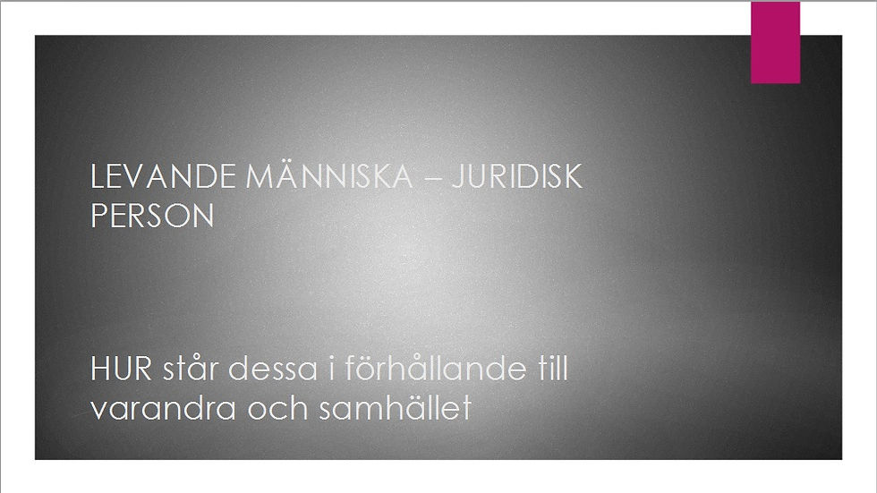 Levande människa - juridisk person