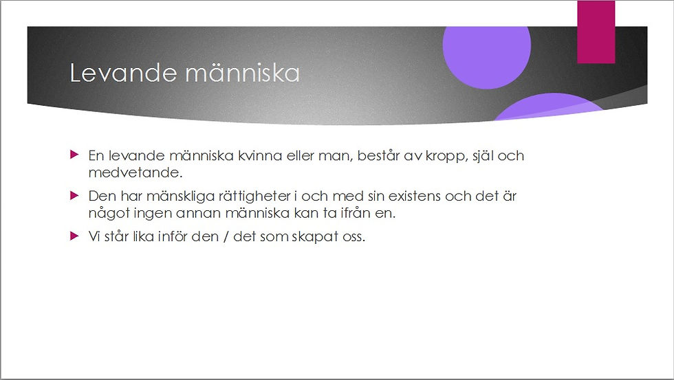 Levande människa - juridisk person