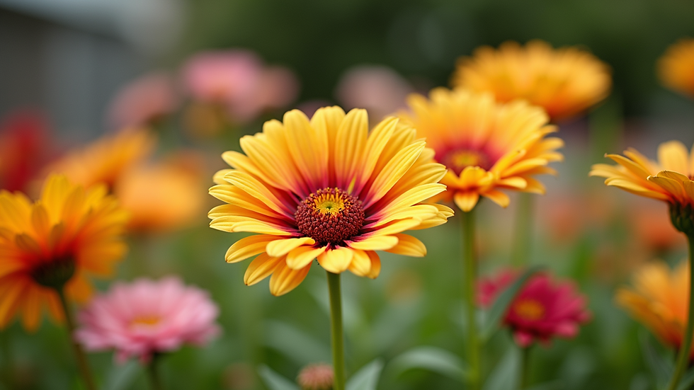 Close-up view of colourful flowers blooming in a well-maintained garden bed