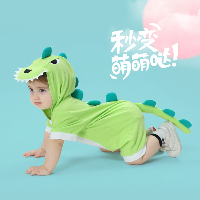الصورة المصغرة: 0-24 Months Baby Clothes Boys Girls Romper Lovely Dinosaur Jumpsuits Summer Cott