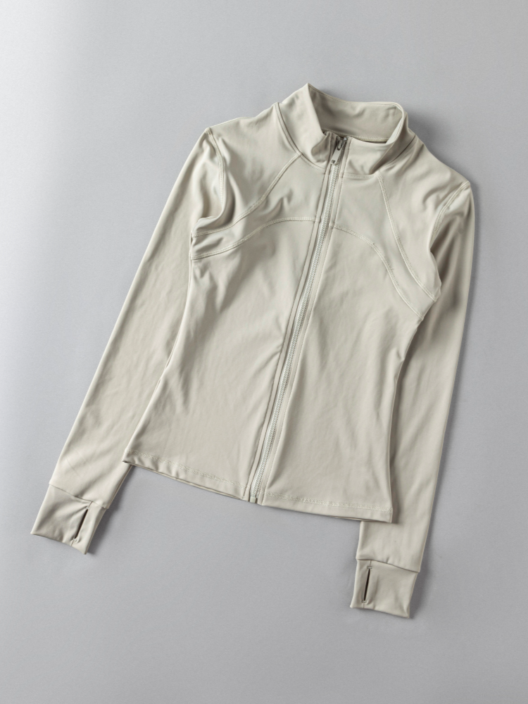 الصورة المصغرة: Quality Women's Sportswear Full Zip up Yoga Jacket Gym Fitness Jackets With Thum