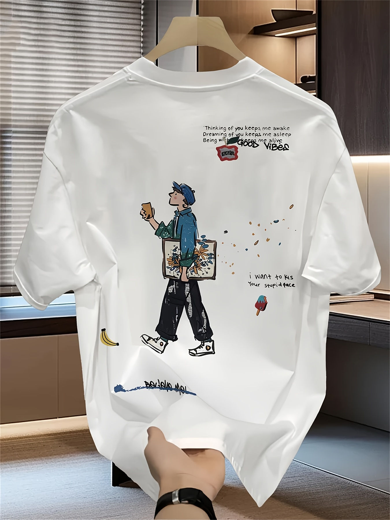 Regular 100% Cotton Short Sleeve T-Shirt - Street Fashion Graphic Print, Fitted 
