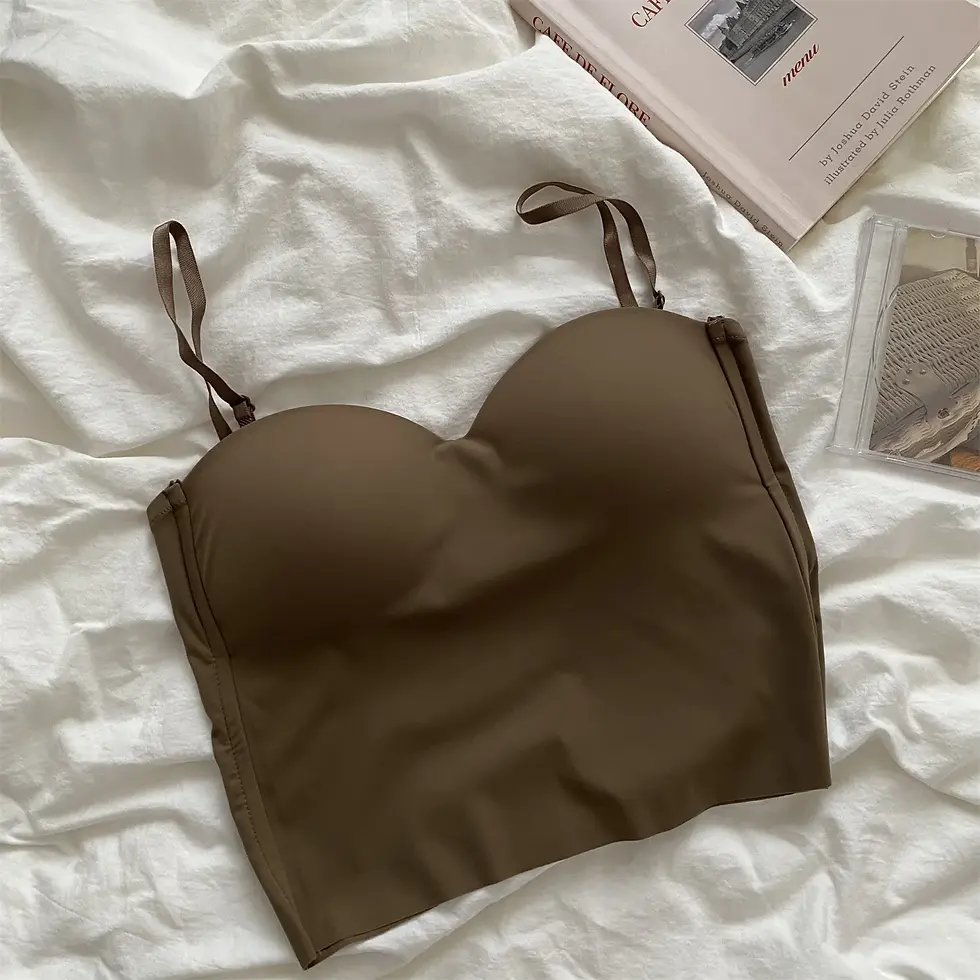 Thumbnail: Tank Top Bra Seamless Skin-Friendly U-Back Vest with Fixed Chest Pad Suspender f