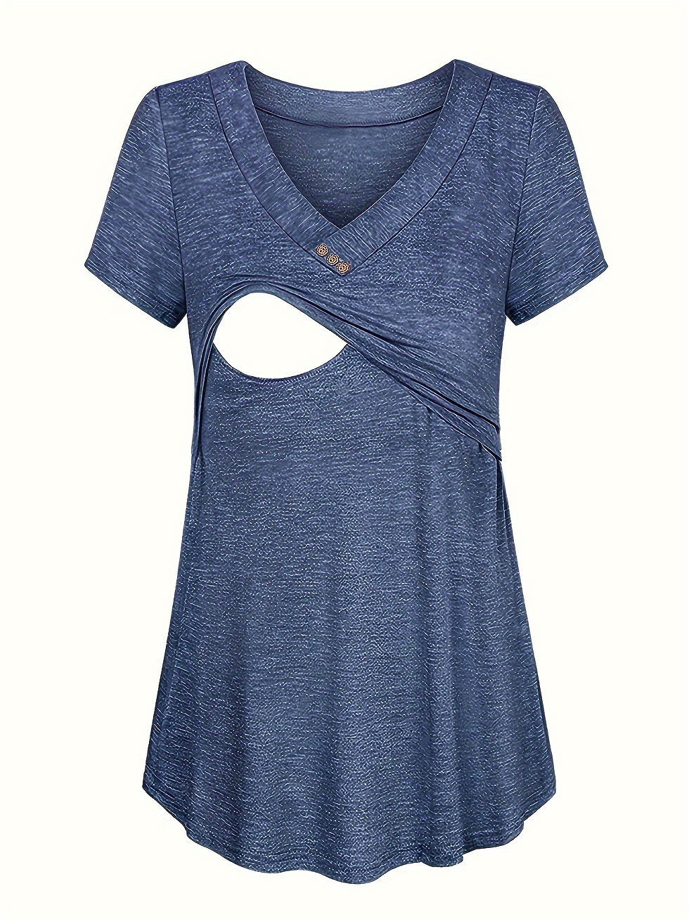 Thumbnail: Casual Womens Maternity T-Shirt Top Summer Soild Color Short Sleeve  Tee Shirt C