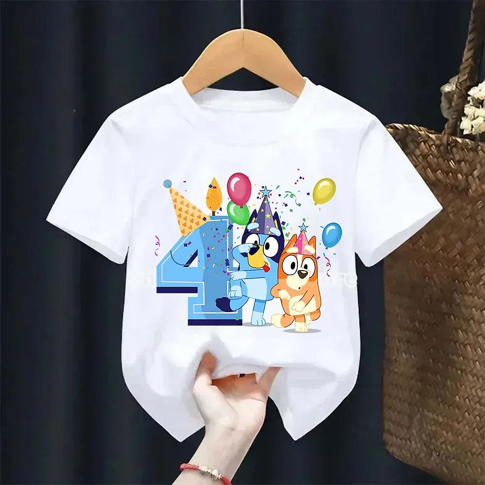 Boys Girl Summer Short Sleeve Children T-shirt Cartoon Birthday Digital Print Br