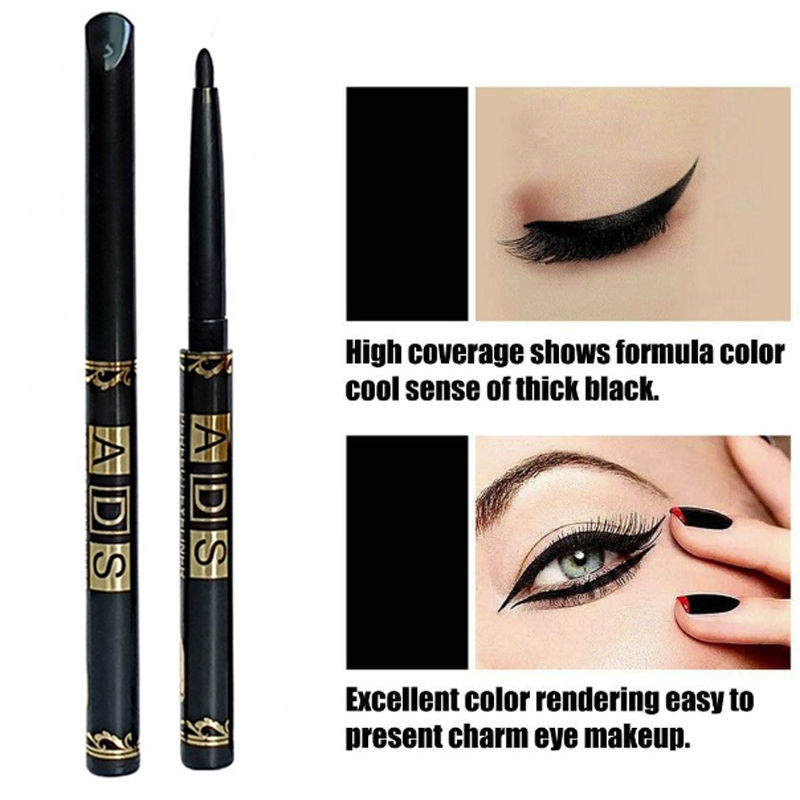 الصورة المصغرة: 1/2/5/12pcs Waterproof Black Eyeliner Pencils Long Lasting Easy To Wear Eye Line