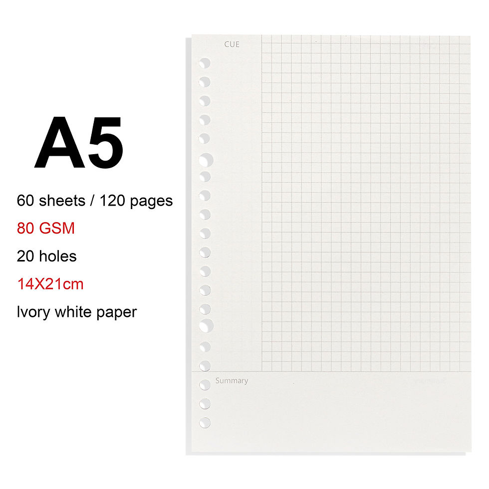 الصورة المصغرة: A4/B5/A5 Loose Leaf Refill Binder Notebook Blank/Line/Grid/Cornell Replacable Me