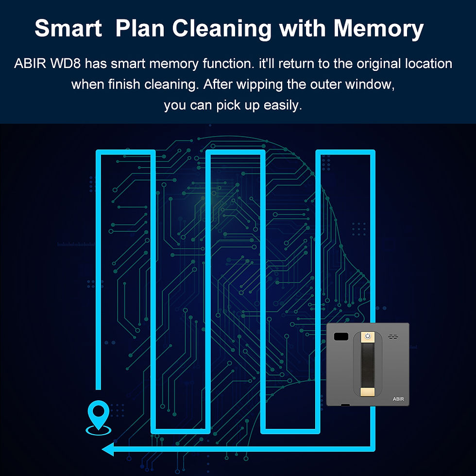 الصورة المصغرة: Robot Window cleaner ABIR WD8,Dual Water Spray,Smart Memory,High Vacuum Suction,