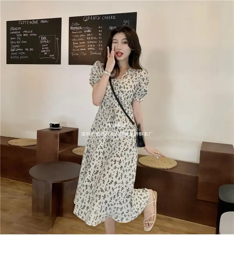 الصورة المصغرة: 2024 Summer New Elegant Petite Medium-length Dress French Style Fresh Style Frag