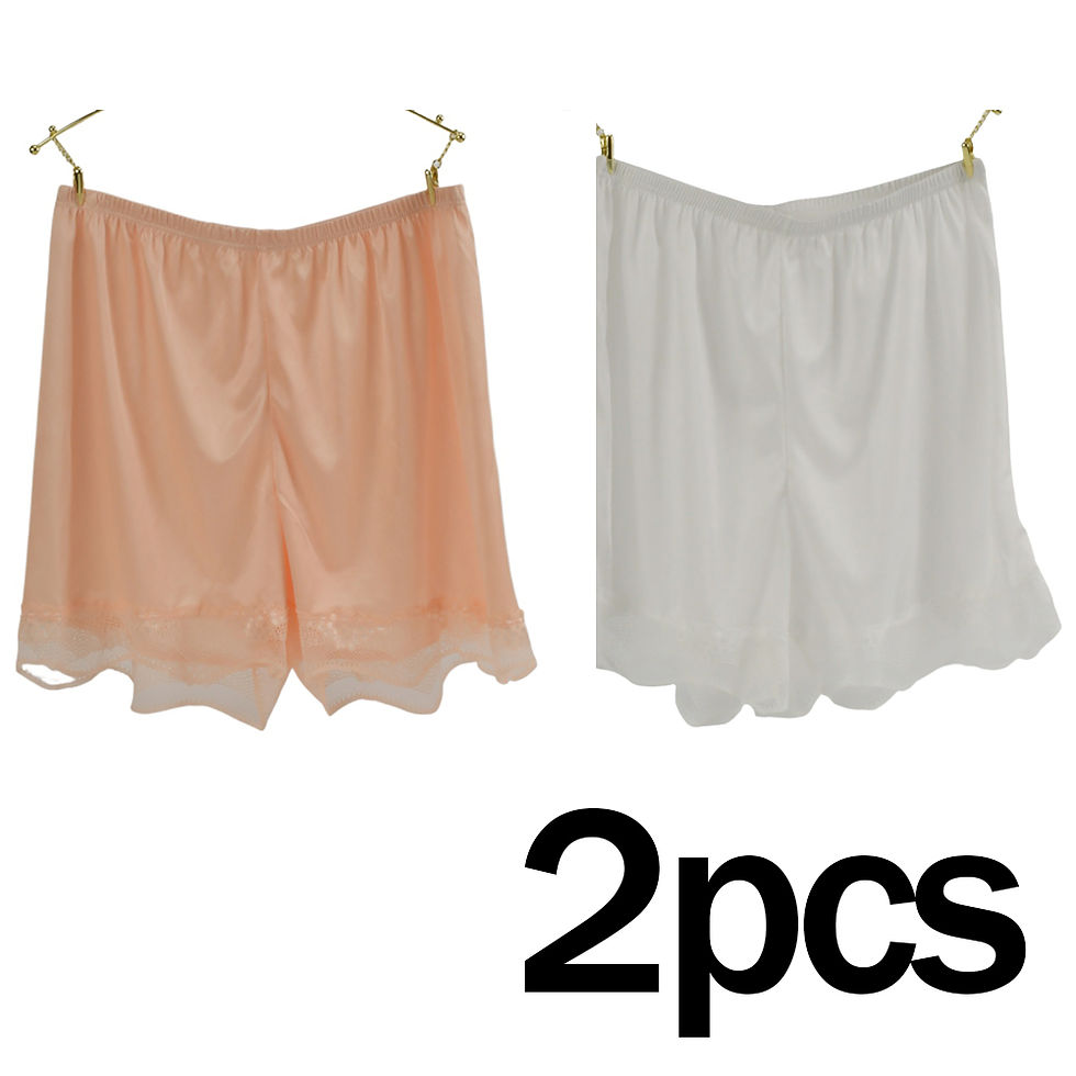 الصورة المصغرة: 2PCs Womens Silk Sleep Shorts Silky Smooth Pajama Female Nightwear Comfort Lace 