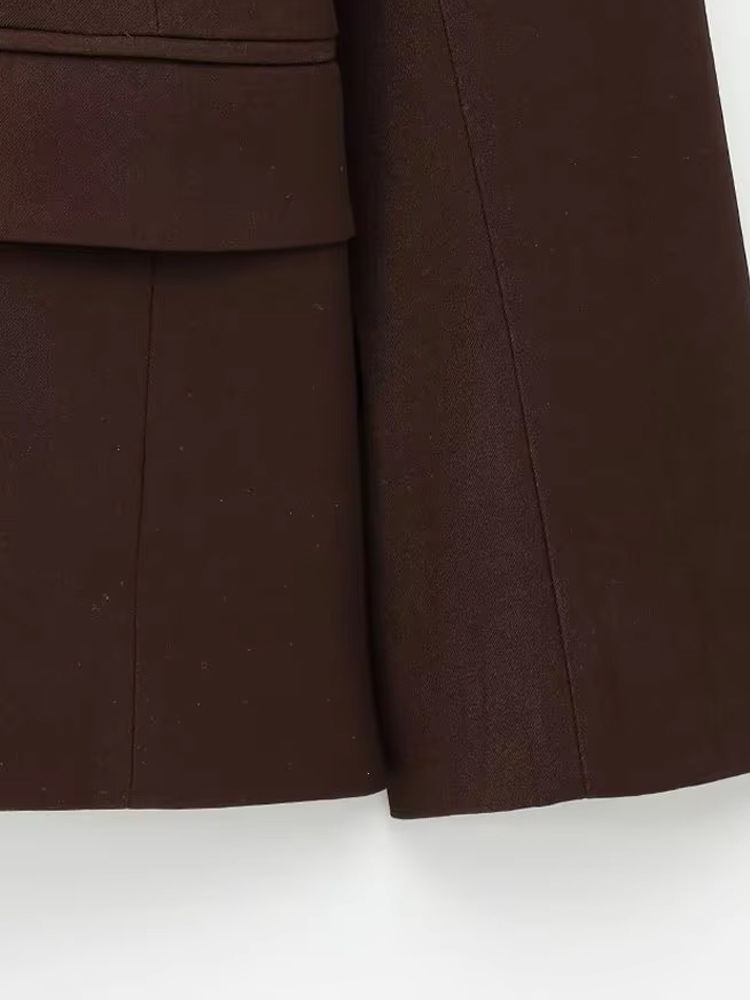 الصورة المصغرة: Women's Chic Peplum Blazer Coat with Front Button Long Sleeve Flap Pockets Fashi