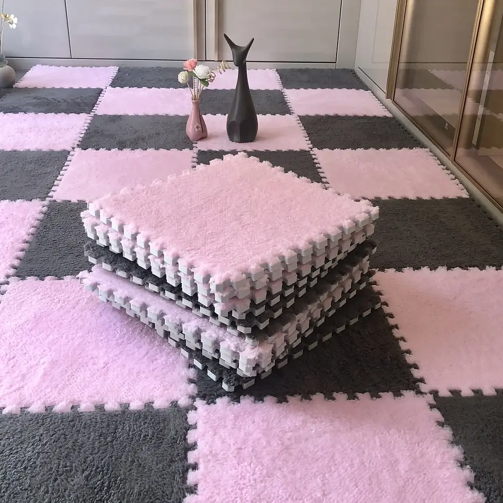 Thumbnail: 30*30CM Soft Plush Children Kids Rug Play Mat Puzzle Carpet Warm Playmat Interlo