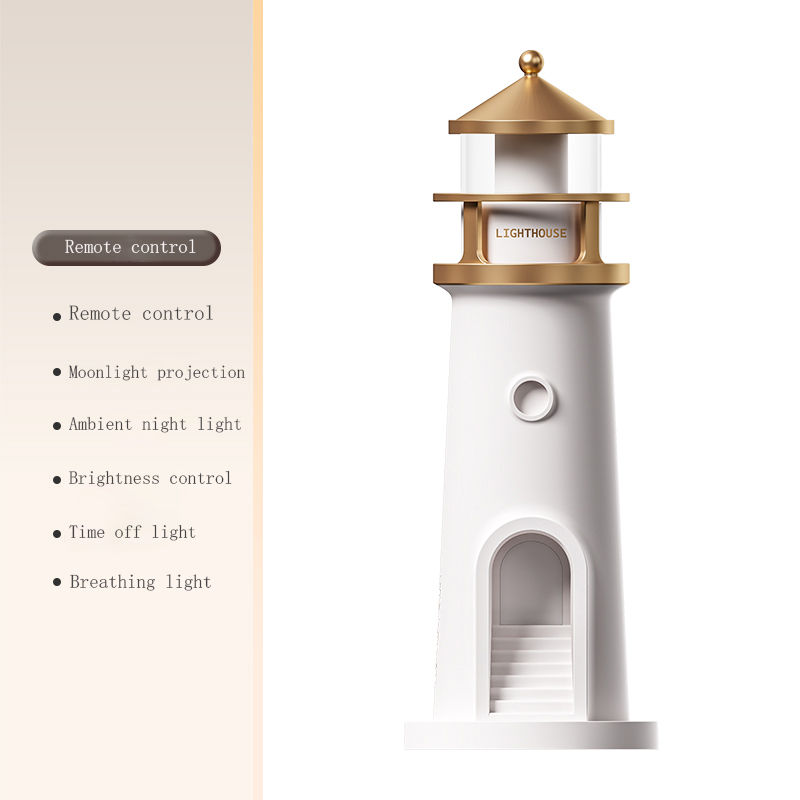 Thumbnail: Moon Lamp Projection Lighthouse Lamps Night Light Remote Control Bluetooth Music