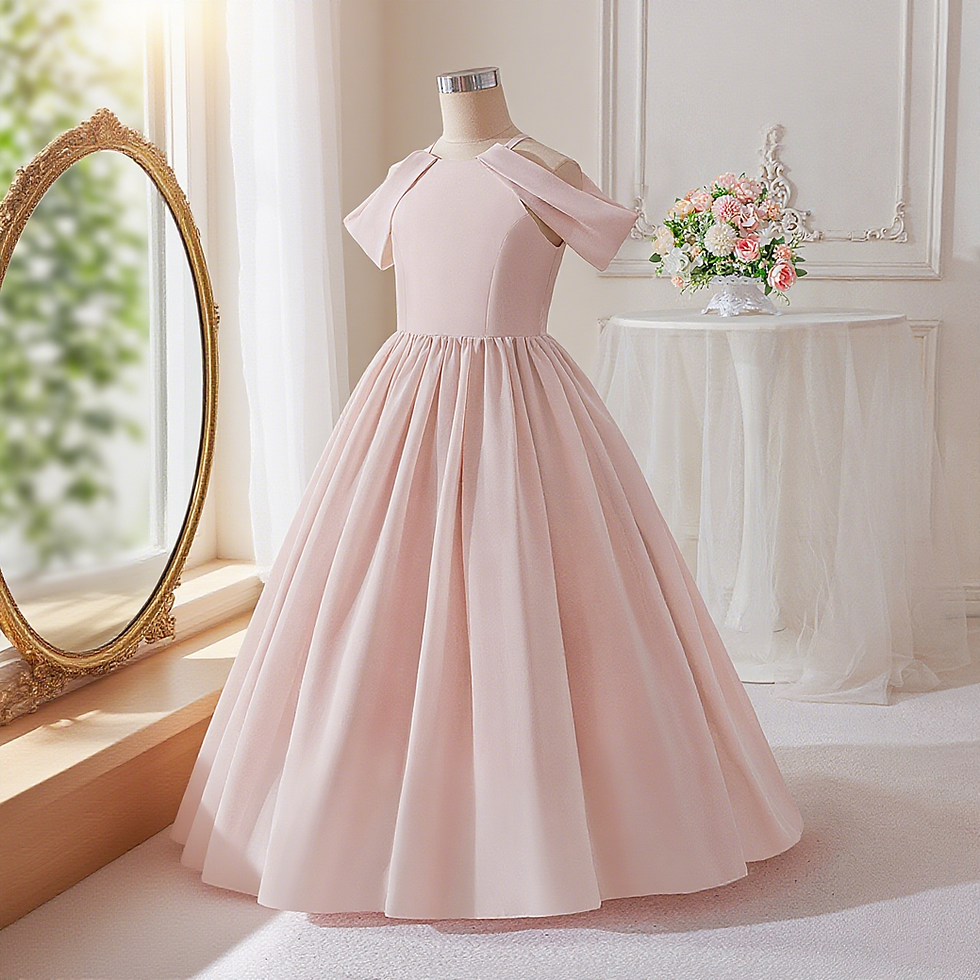 Girls light pink elegant dress suitable for birthday party graduation ceremony p