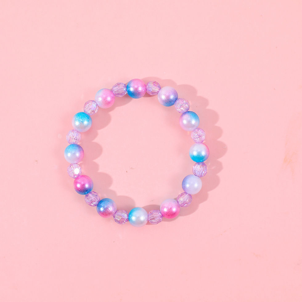 الصورة المصغرة: Makersland Children's Beaded Flower Bracelet Colorful Acrylic Flower Necklace Gi